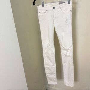 All Saints White Skinny Distressed Jeans